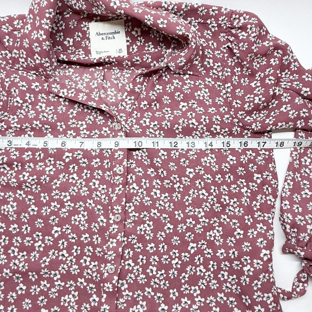 Abercrombie Fitch Womens Floral Print Long Sleeve Button Down Shirt XS - Picture 7 of 9